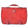 Pratesi Bruce Range Secchieta Briefcase, Leather Messenger Bag in Cherry