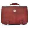 Pratesi Bruce Range Secchieta Briefcase, Leather Messenger Bag in Burgundy