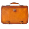 Pratesi Bruce Range Secchieta Briefcase, Leather Messenger Bag in Cognac