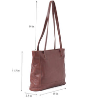 Sizes of I Medici Pavia Large Tote Bag in Chocolate