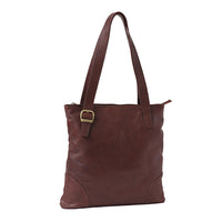 Front of I Medici Savona Square Tote Bag in Chocolate