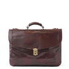 I Medici The Spacious Italian Leather Briefcase 2 in Chocolate