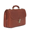 Side of I Medici Scafaftti Triple Gusset Briefcase in Brown