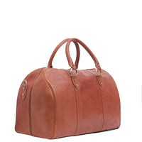 Side of I Medici Borsone Ovale Uno Leather Carry on Duffel Bag, 20" Luggage