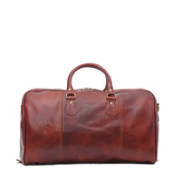 I Medici 18" Small Italian Leather Duffel Bag, Travel Luggage in Brown
