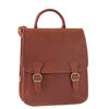 Front of I Medici Gela Vertical Briefcase Messenger Bag in Brown