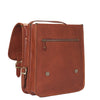Side of I Medici Gela Vertical Briefcase Messenger Bag in Brown, Opened