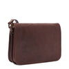Front of I Medici Asti Small Messenger Bag in Chocolate