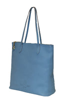 Terrida Murano Collection Leather Shopping Tote for Women in Light Blue