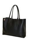 Terrida Murano Collection Leather Handbag, Top Handle Tote Bag in Black