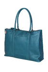 Terrida Murano Collection Leather Handbag, Top Handle Tote Bag in Blue