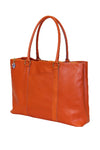 Terrida Murano Collection Leather Handbag, Top Handle Tote Bag in Orange