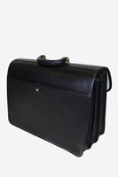 Rear of Terrida Marco Polo Veronese Leather Briefcase, Work Bag With Key Lock