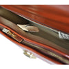 Light of Pratesi Radica Range Leccio Single Compartment Leather Briefcase, Front Accordion Pocket