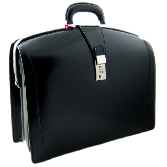 Pratesi Radica Range Brunelleschi Large Lawyer's Briefcase, Attorney Bag, Laptop Pocket in Black