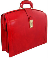 Pratesi Radica Range Brunelleschi Small Lawyer's Briefcase, Leather Attorney Bag in Cherry