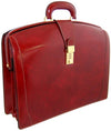 Pratesi Radica Range Brunelleschi Small Lawyer's Briefcase, Leather Attorney Bag in Burgundy