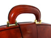 Handle of Pratesi Radica Range Brunelleschi Small Lawyer's Briefcase, Leather Attorney Bag