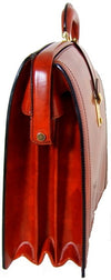 Side of Pratesi Radica Range Brunelleschi Small Lawyer's Briefcase, Leather Attorney Bag