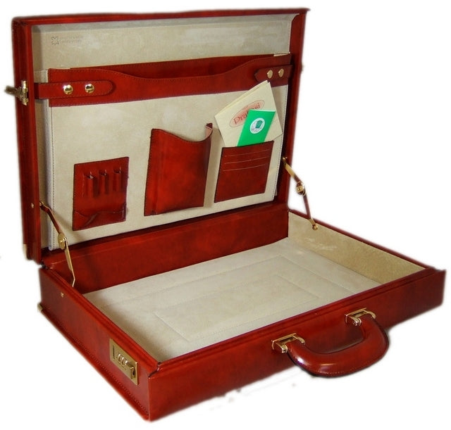 Inside of Pratesi Radica Range Machiavelli 3.5" Slim Attache Case, Hardsided Briefcase