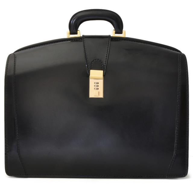 Pratesi Santa Croce Range Brunelleschi Large Lawyers Briefcase, Leather Laptop Attorney Case in Black